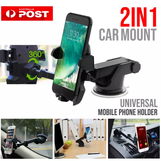 Universal 360° Windshield Mount Car  Holder Cradle For GPS Mobile Smart Phone