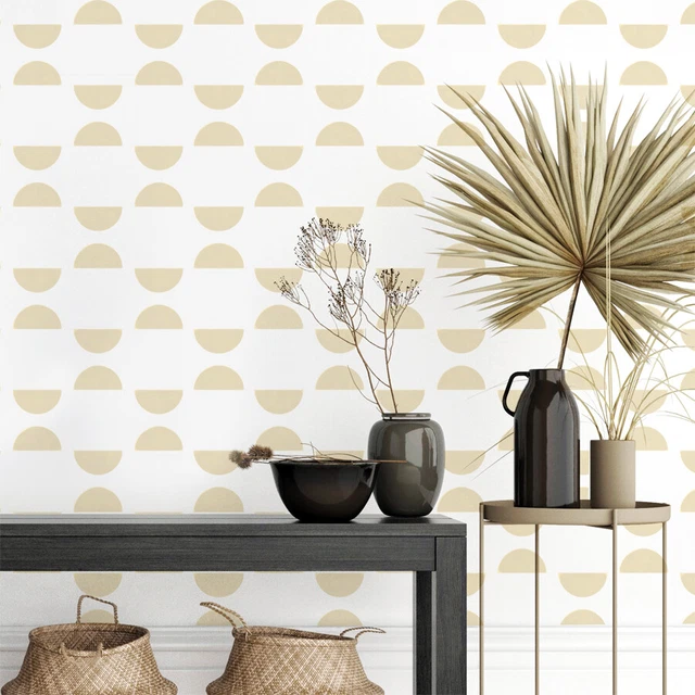 Poster Circulaire Bohème Sur Toile - Décoration Murale Beige 50,8 X 71,1 Cm Avec Corde Pour Suspendre