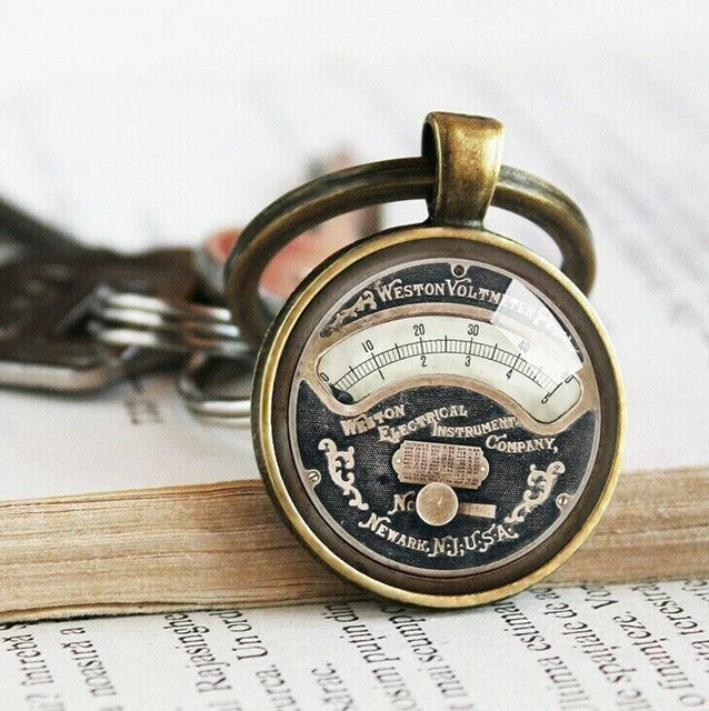 Porte-clés voltmètre vintage, porte-clés voltmètre, ingénieur cadeau bijoux...