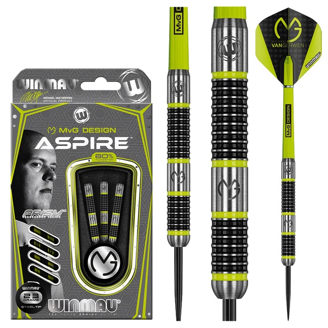 WINMAU  Michael Van Gerwen, MvG Aspire Tungsten Steeltip Darts Set 21g-26g