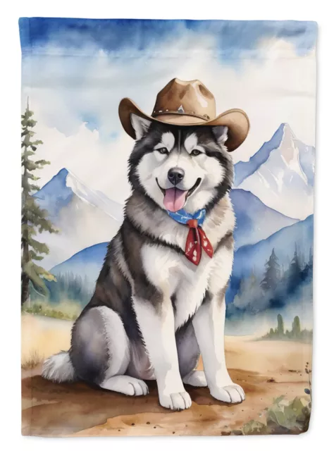 Alaskan Malamute Western Cowboy Welcome Flag Garden Size DAC5829GF