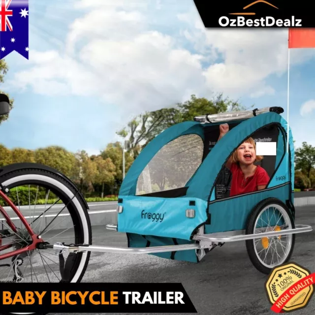 Kids Baby Bicycle Trailer Bike Pram Child Carrier Storage Compartment Foldable