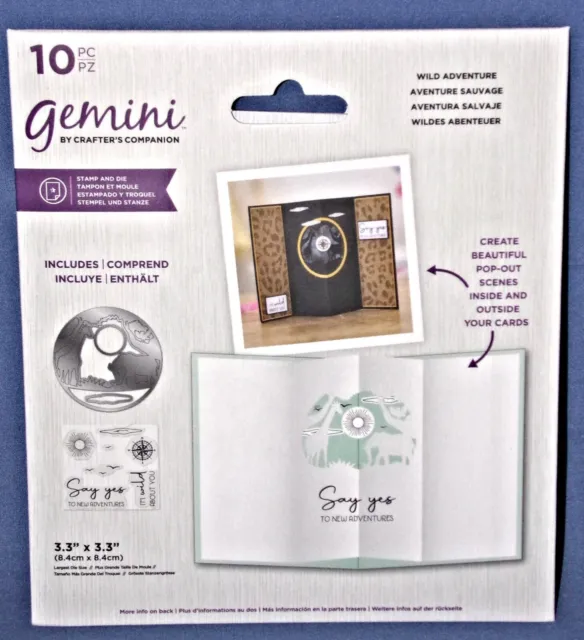 Gemini Pop Out Scenes Wild Adventure Dies & Stamps Set 10p by Crafters Companion