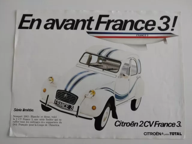 Citroen 2CV France 3 Special Edition French Francais Flyer Brochure March 1983