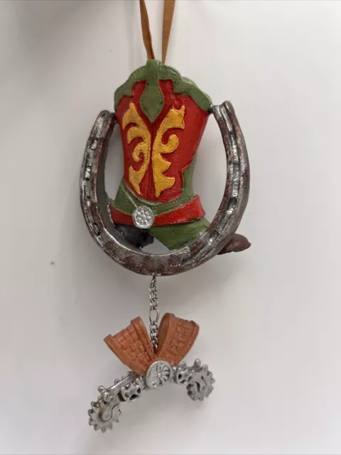 Cowboy Boots Ornament Western Horseshoe Cowboy Boot Christmas Ornament