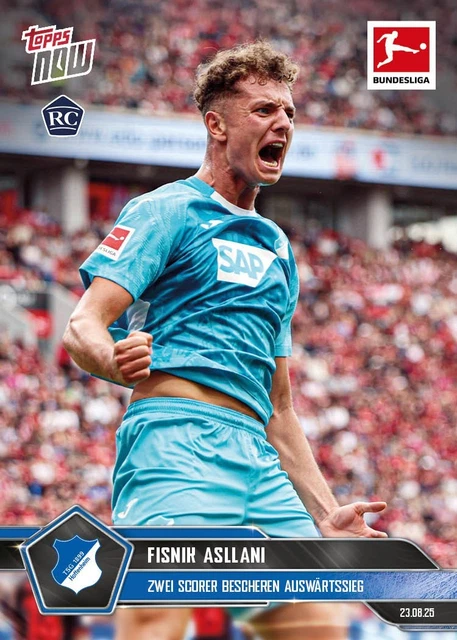 Carte Topps NOW Bundesliga 2025/2026 - N°010 - Fisnik Asllani (TSG Hoffenheim) - Édition Limitée