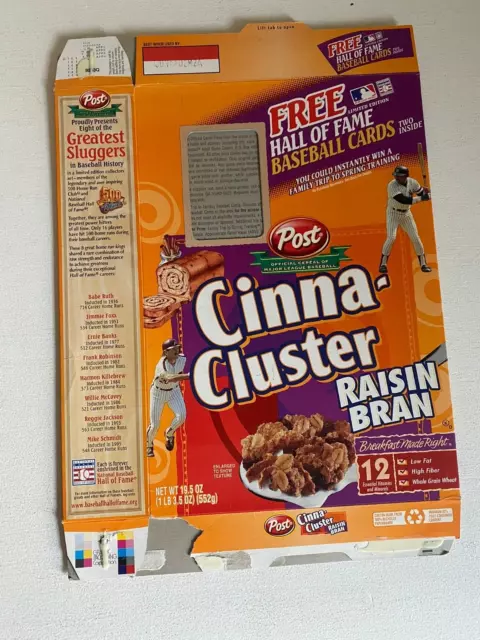 General Mills-1995 CINNA-CLUSTER RAISIN BRAN/REGGIE JACKSON/SCHMIDT Cereal  Box