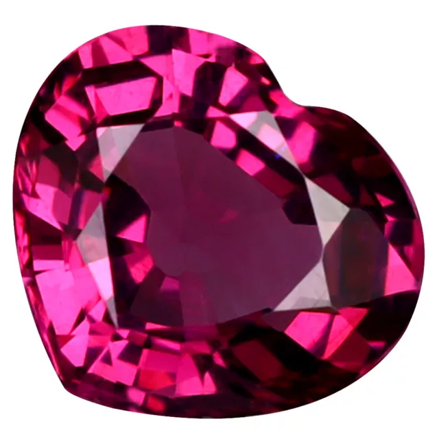 1.18 ct Attractive Heart Cut (7 x 6 mm) Tanzania Purplish Pink Rhodolite Garnet