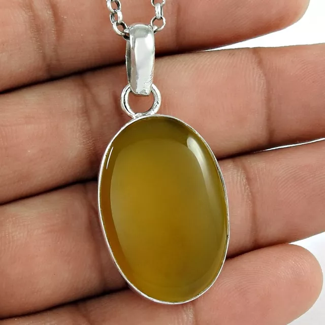 Gift For Her 925 Sterling Silver Natural Onyx Gemstone Jewelry Pendant Boho D11