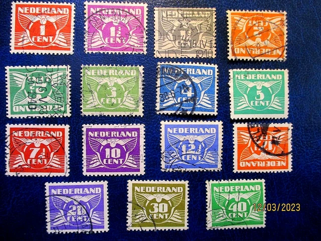 Niederlande-15 Marken aus Mi 171... Serie Fliegende Taube 1926... Gestempelt