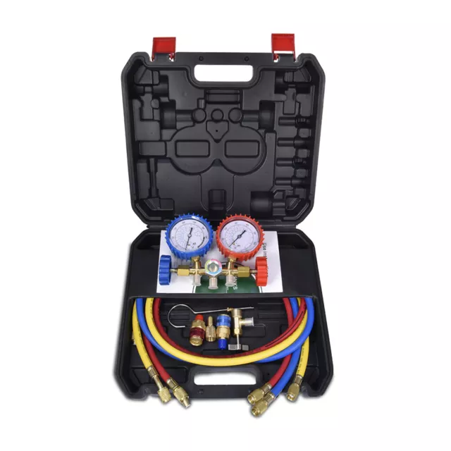 R134A Ac Hvac Diagnostic Testing Charging Manifold Gauge Meter Kit W/Hose & Acme