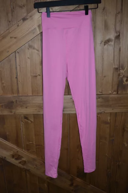 LuLaRoe Women's Tall and Curvy (TC) Soft Leggings Solid Bubblegum Pink NWOT