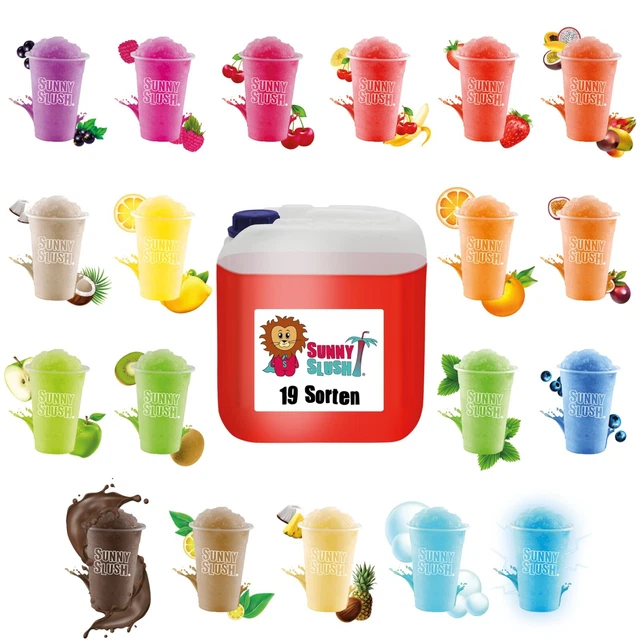 SunnySlush® - 5 Liter Slush Sirup Konzentrat - Slush-Eis in 17 leckeren Sorten