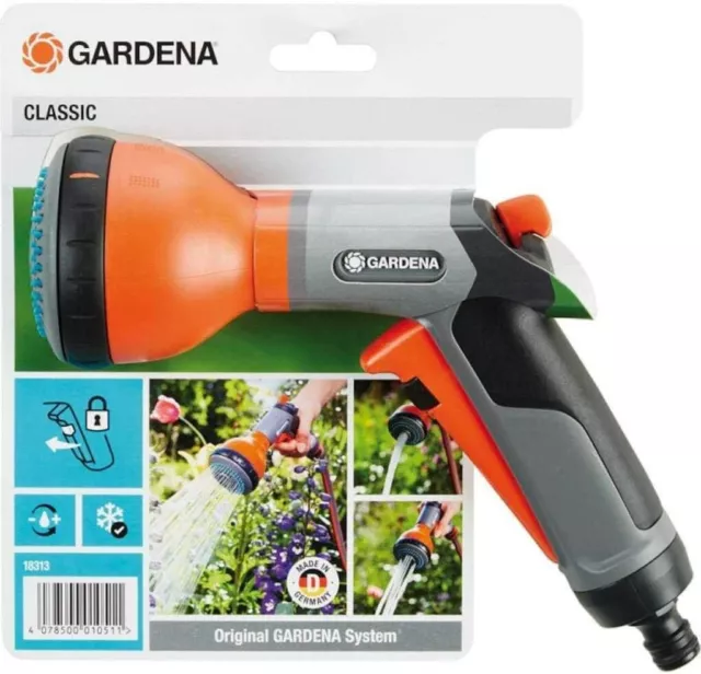 Gardena 18313-20 Classic Multibrause Gartenbrause Bewässerung 3 Strahlformen