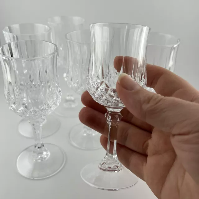 Cristal D’Arques Crystal Glasses 6 Longchamp France 60ml Sherry Liqueur Cordial