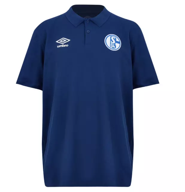 Umbro Men's FC Schalke 04 S04 Polo Shirt Royal Blue Size 3XL XXXL New