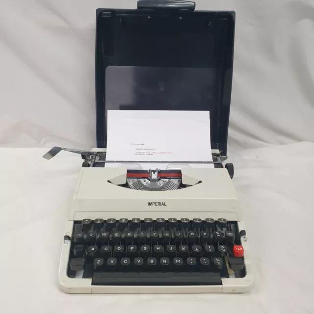 Imperial Good Companion 203 Typewriter with Case & New Ribbon Made in Japan.