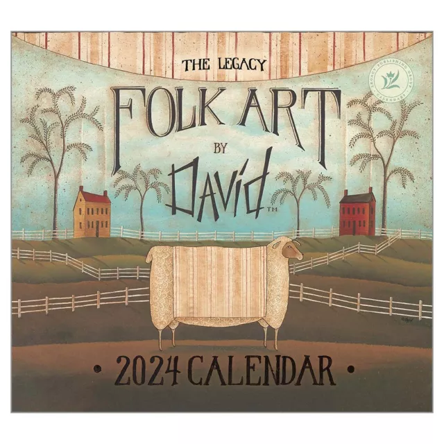 LEGACY 2024 CALENDAR Folk Art by David Calender Fits Wall Frame 26.24