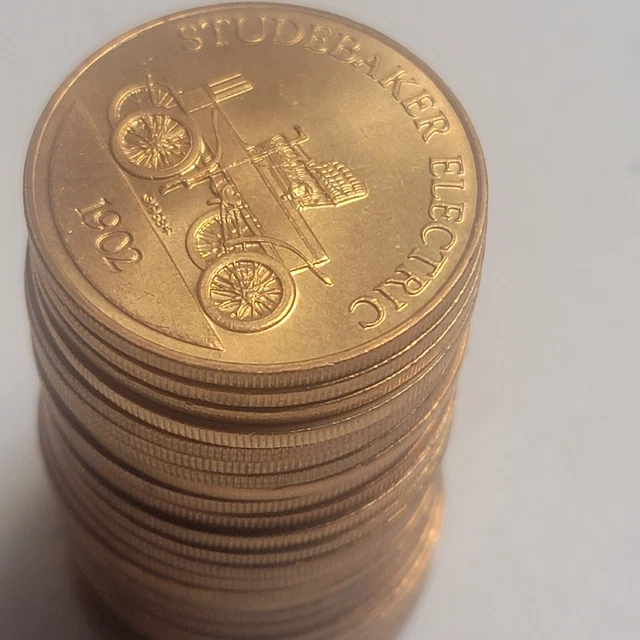 75 Count-1968 Franklin Mint Antique Car Coins 1901-1925 Solid Bronze Reeded Edge 75 Count-1968 Franklin Mint Antique Car Coins 1901-1925 Solid Bronze Reeded Edge