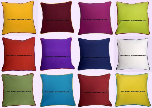 Variés 5 PC Lot de Vente en Gros Coussin Coton Housse Solide Indien Lit Canapé