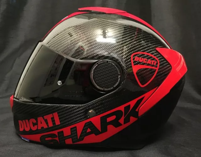 Shark SPARTAN CARBON Skin with DUCATI Stickers FREE Dark Visor Motorbike Helmet