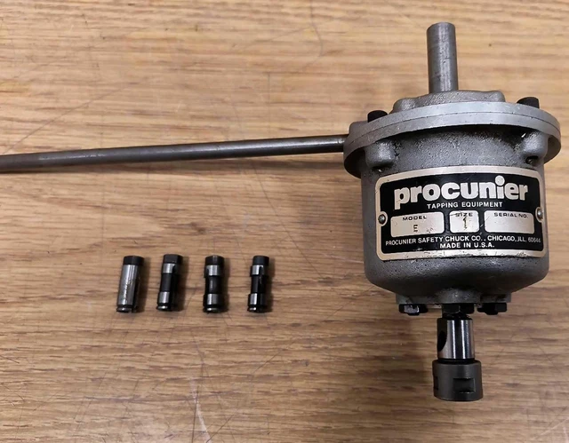 Procunier High-Speed Tapping Attachment Size 1 Style E, MT#2, MT 2 to 3 Adapter.