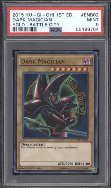 1st Ed Dark Magician Ultra Rare 2015 Yu-Gi-Oh! Card YGLD-ENB02 PSA 9 MINT