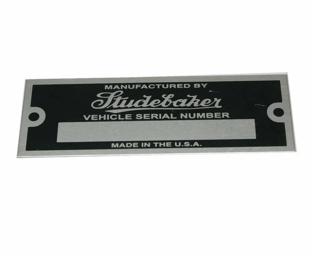 STUDEBAKER CAR CHASSIS Serial Number Data Plate 9.27 PicClick
