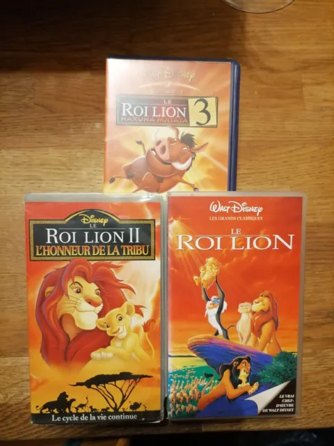 Cassette Vidéo K7 VHS / Le roi lion 1, 2 L'honneur De La Tribu et Roi lion 3