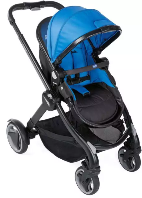 Passeggino Carrozzino 2 in 1 per Bambini Chicco Fully Blu 2