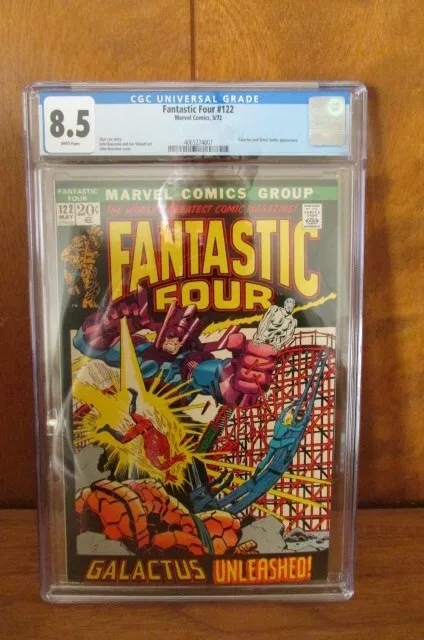 Fantastic Four 122 Cgc 8.5  White Pgs  Galactus Silver Surfer