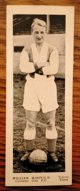 William McDonald Coventry City Topical Times Stars Of Today 1938