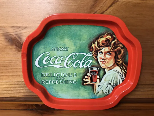 Small Metal Drink Coca Cola Delicious And Refreshing Tray ❤️