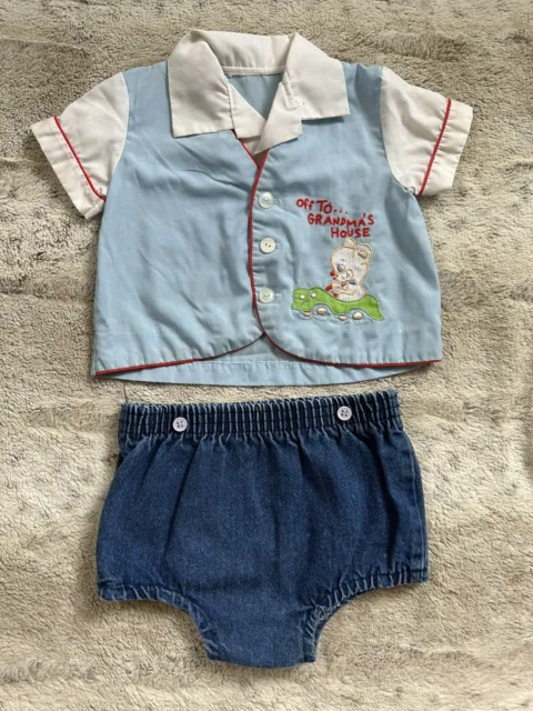 Vintage Baby Boy Outfit Size 12 Months