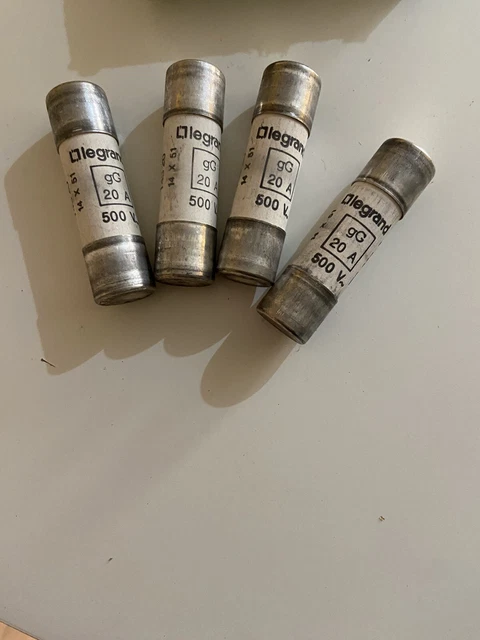 Lot De 4 Cartouches Fusible Legrand 14320 20 A 500V gG 14x51