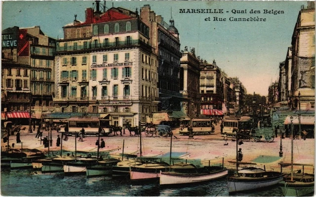 CPA MARSEILLE Quai des Belges et Rue Cannebiere (987642)