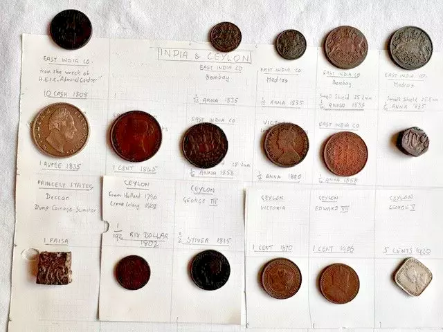 East India Co Ceilán 17 x Anna centavo en efectivo rupia Stiver Rix colección de dólares