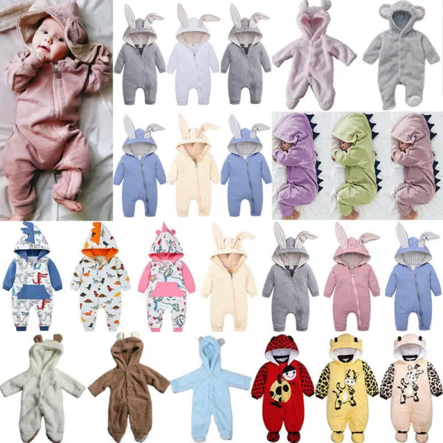 Newborn Baby Hoodie Bodysuit Rabbit Romper Jumpsuit Bunny Easter Casual Outfits