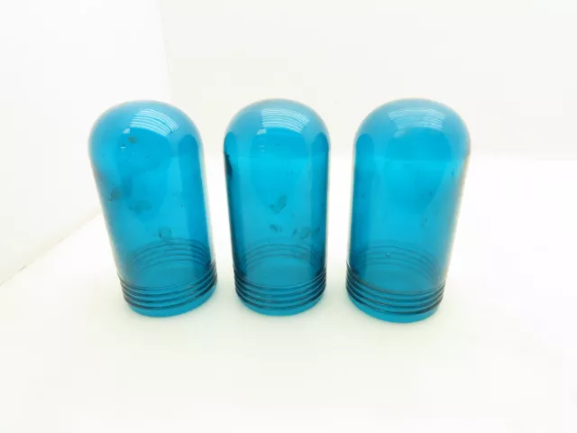 Industrial Explosion Proof Incandescent Light Glass Globe BLUE  Lot of 3