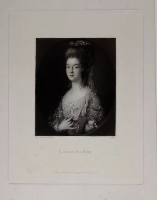 1870 con Fecha Estampado ~ Retrato de Una Dama