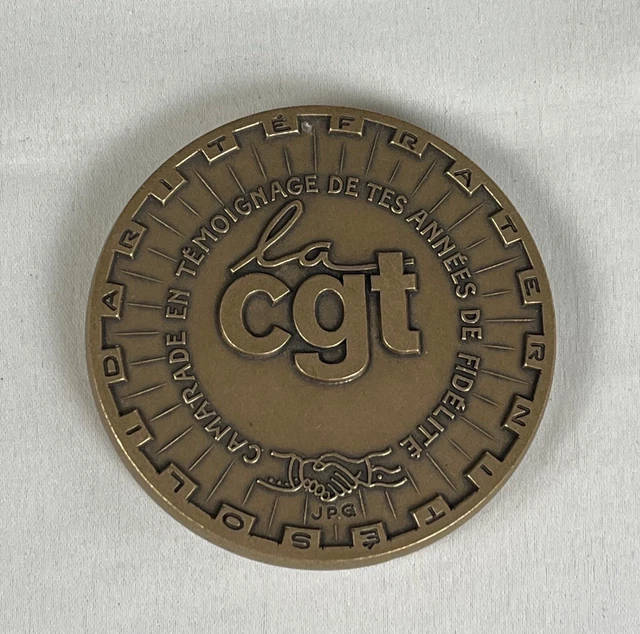 Médaille En Bronze CGT - 100ème Anniversaire - Collecteur Ou Militant