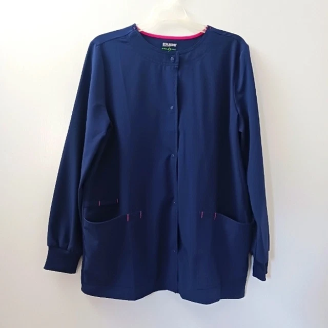 Scrubstar Indigo Snap Front Scrub Jacket Size Medium