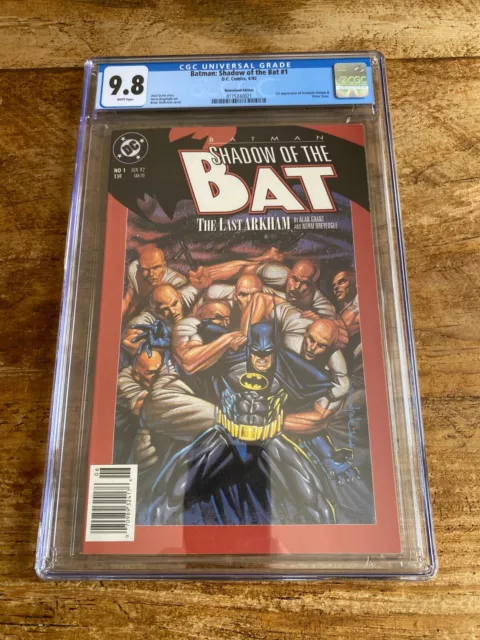 Batman: Shadow of the Bat #1 CGC 9.8 Newsstand 1st Victor Zsasz 1st J. Arkham