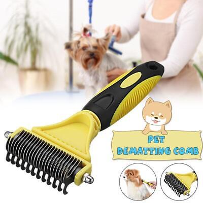 Pet Grooming Tool 2 Sided Undercoat Dog Cat Shedding Comb Brush Fur Remover US