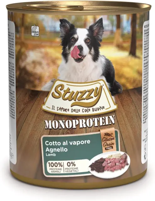 Stuzzy, Cibo Umido per Cani Adulti Al Gusto Agnello Preparato Monoproteico in Pa