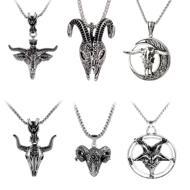 Retro Fashion Pendant Metal Bull for Head Sheep for Head Men s Ne