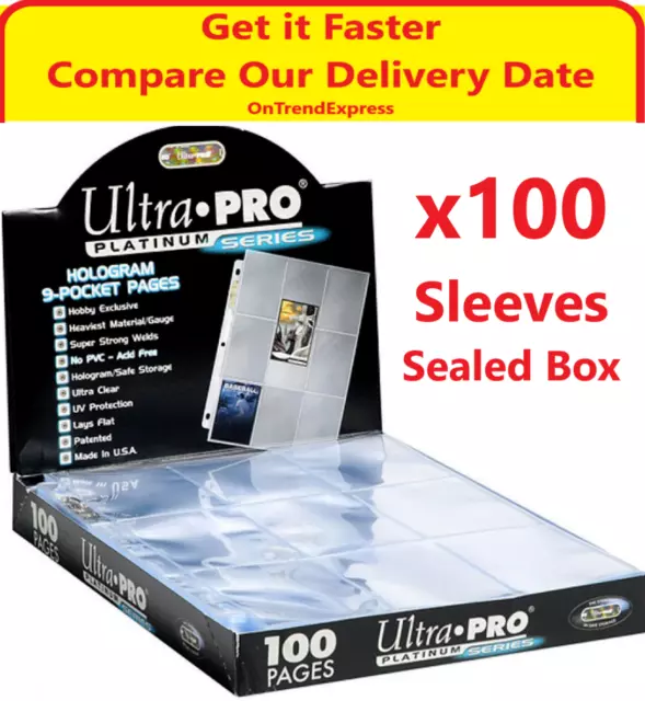 100 x ULTRA PRO PLATINUM TRADING CARD 9 POCKET Sleeves Pages NBA  AFL MTG NRL