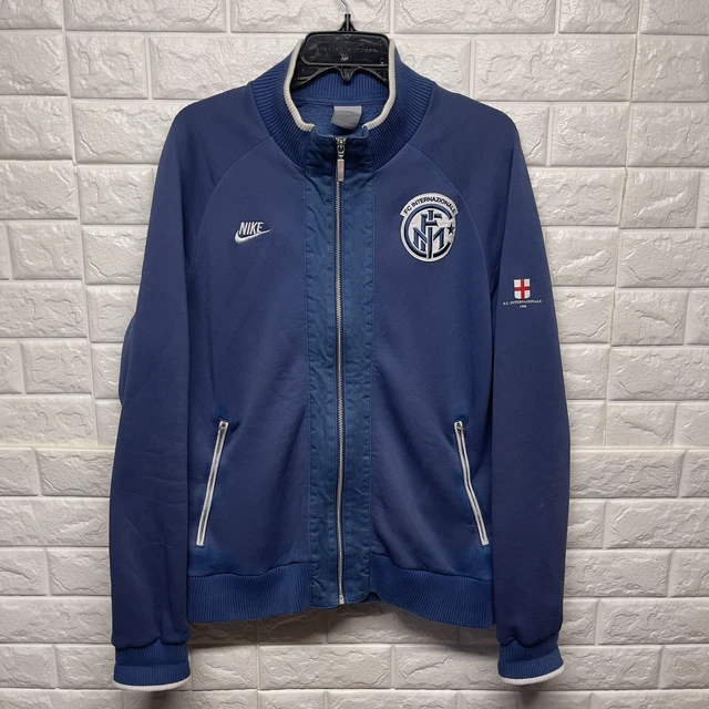 Nike Inter Milan Football Soccer Club Track Top Zip Jacket Gray Tag Men Sz M GUC