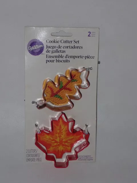 Wilton Cookie Cutter Set 2pc Oak & Maple Leaves Fall Classic NEW