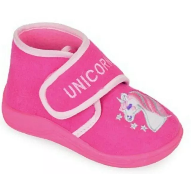 Girls Toddler Unicorn Slippers 4 5 6 7 8 9 10 Shoe size Hook & loop Closure